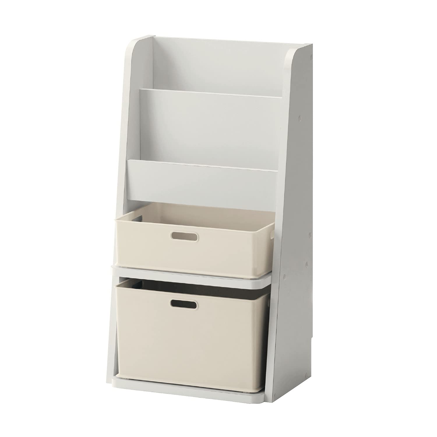 Amazon.co.jp: [ベルメゾン] 絵本ラック おもちゃ 収納 ボックス付き